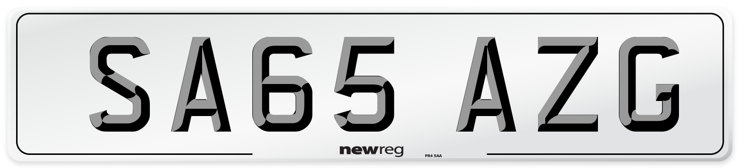 SA65 AZG Number Plate from New Reg